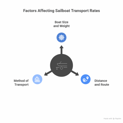 This image shows the factors that affect the sailboat transport rates
