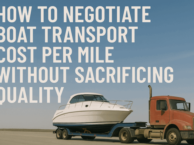How to Negotiate Boat Transport Cost Per Mile Without Sacrificing Quality